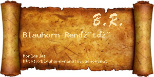 Blauhorn Renátó névjegykártya